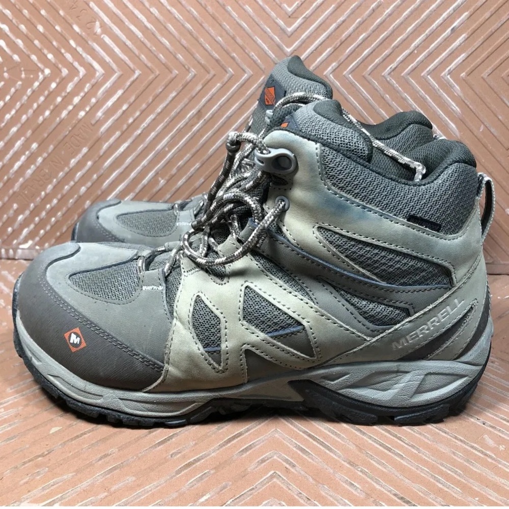 MERRELL SIREN Brindle Mid Waterproof Alloy Toe Work Boot Womens 8M J099326